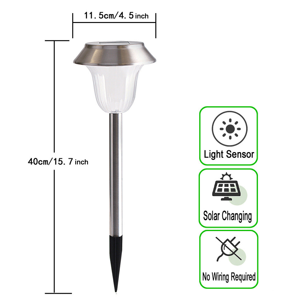 Lumières de sol LED solaires – Lumières de chemin en acier inoxydable colorées pour le jardin et la pelouse