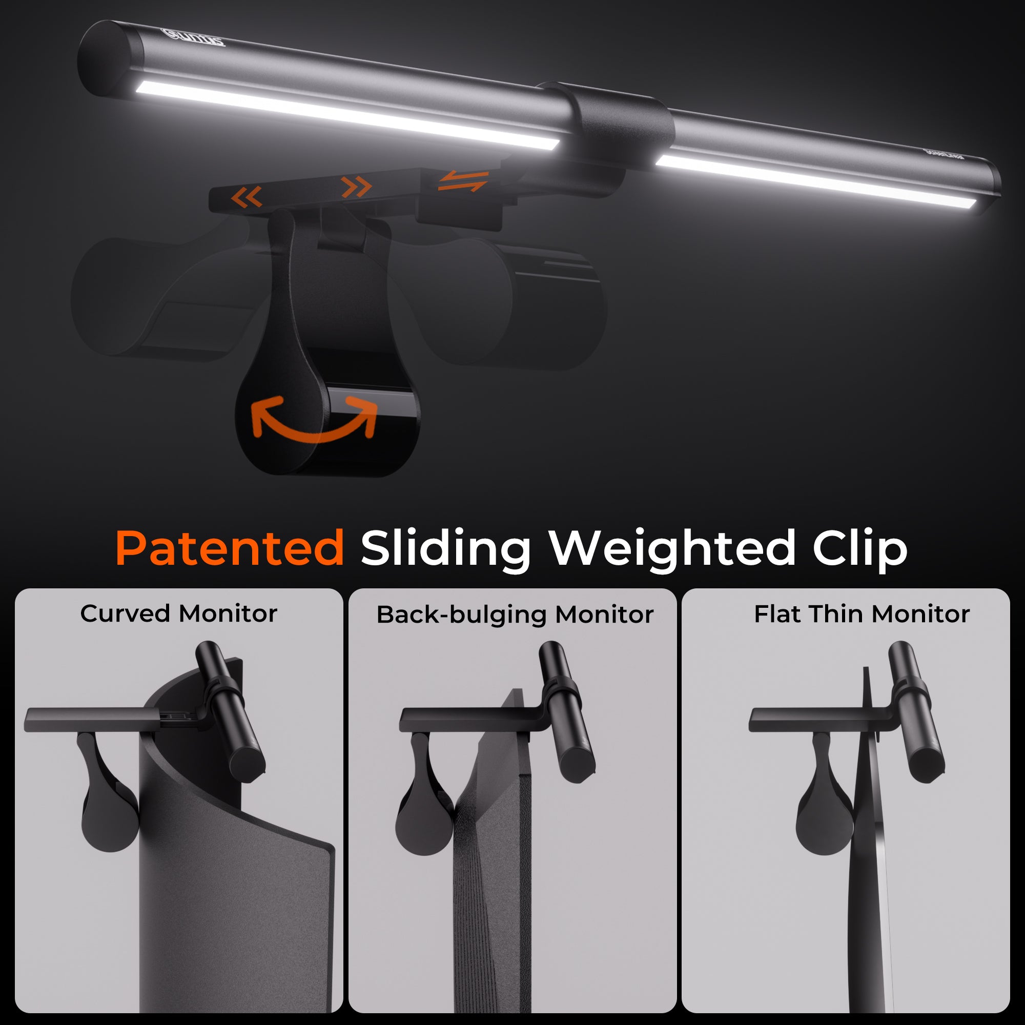 Quntis 41cm Monitor Light Bar for Curved & Flat Monitors with Remote Control