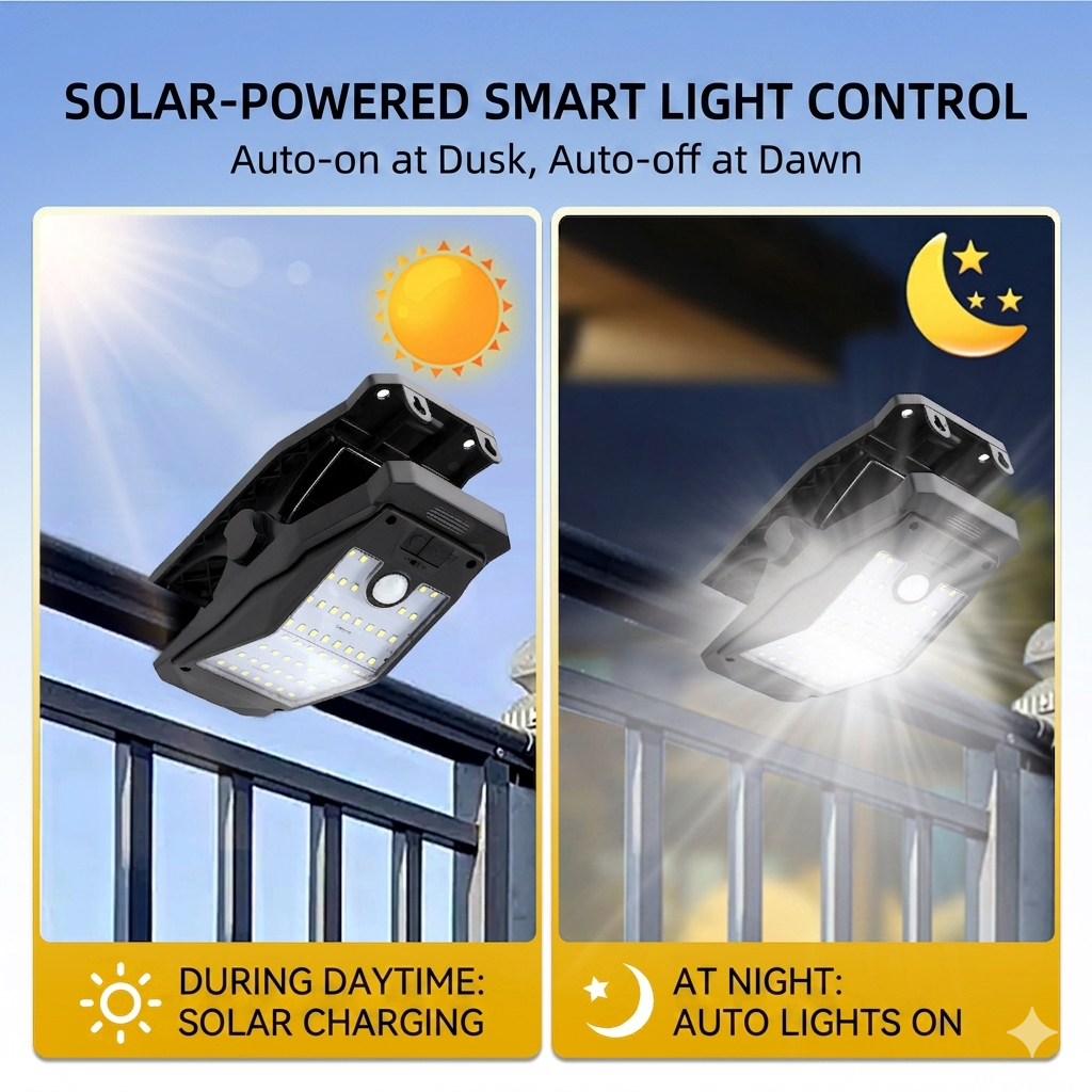 2PCS Solar Clip-On Fence Lights, Outdoor IP44 Waterproof Solar Clip Light, LED Garden Fence Clip-On Solar Powered Lighting