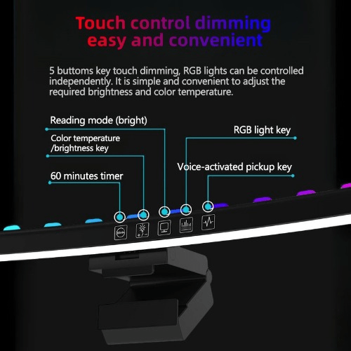 RGB LED Monitor Light Bar, MLB001 (23.6 Inch) - Quntis