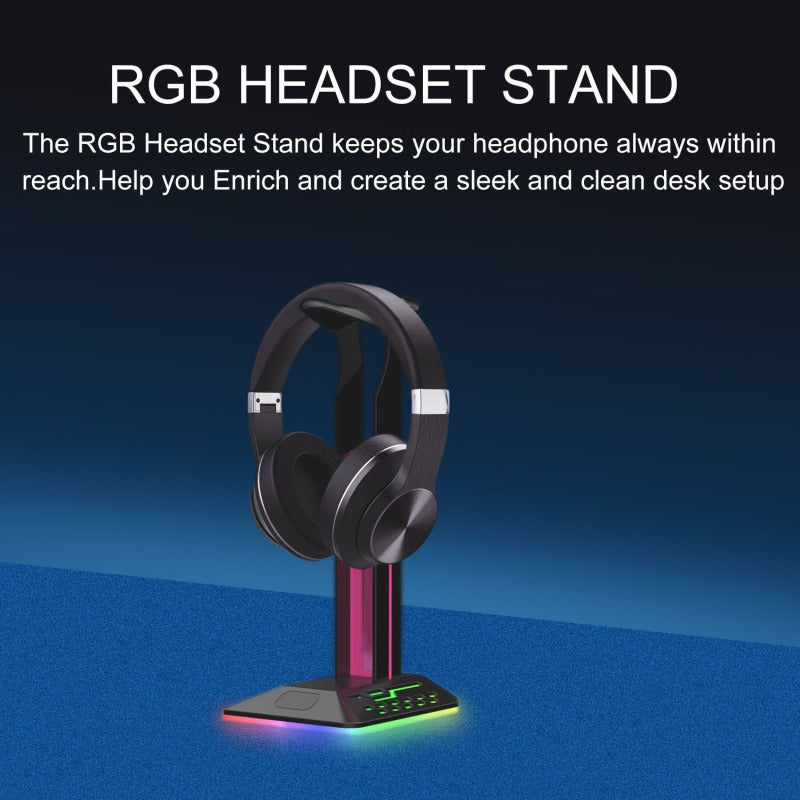 RGB Headphone Stand,Flexible Gamers Earphones Hangers