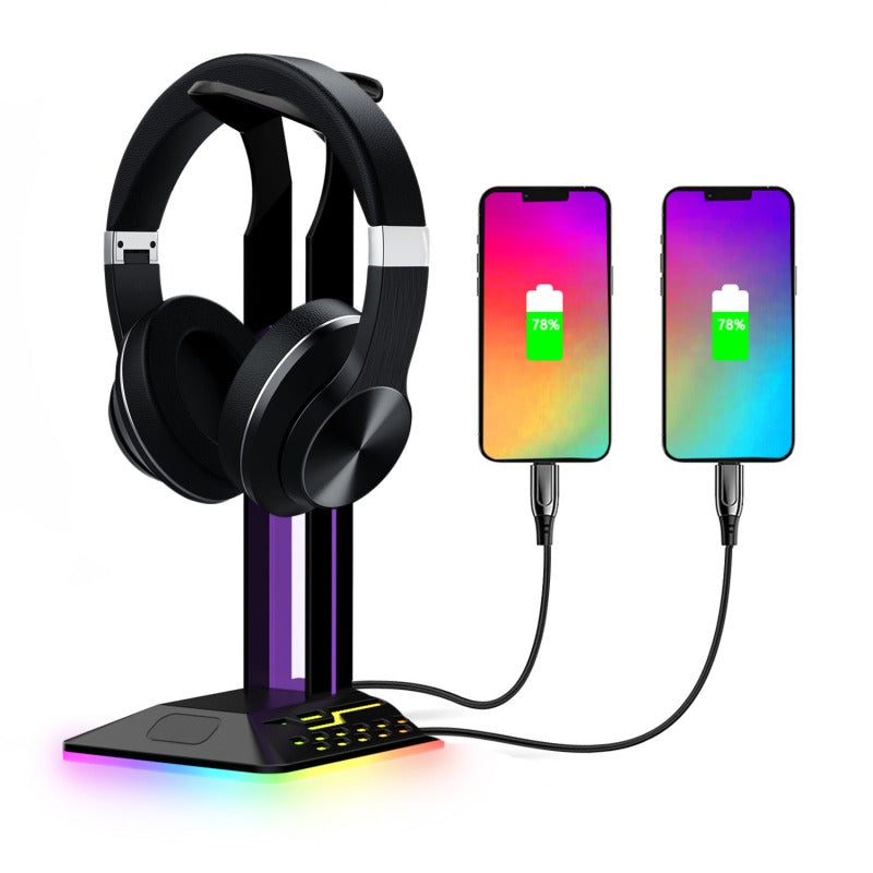 RGB Headphone Stand,Flexible Gamers Earphones Hangers