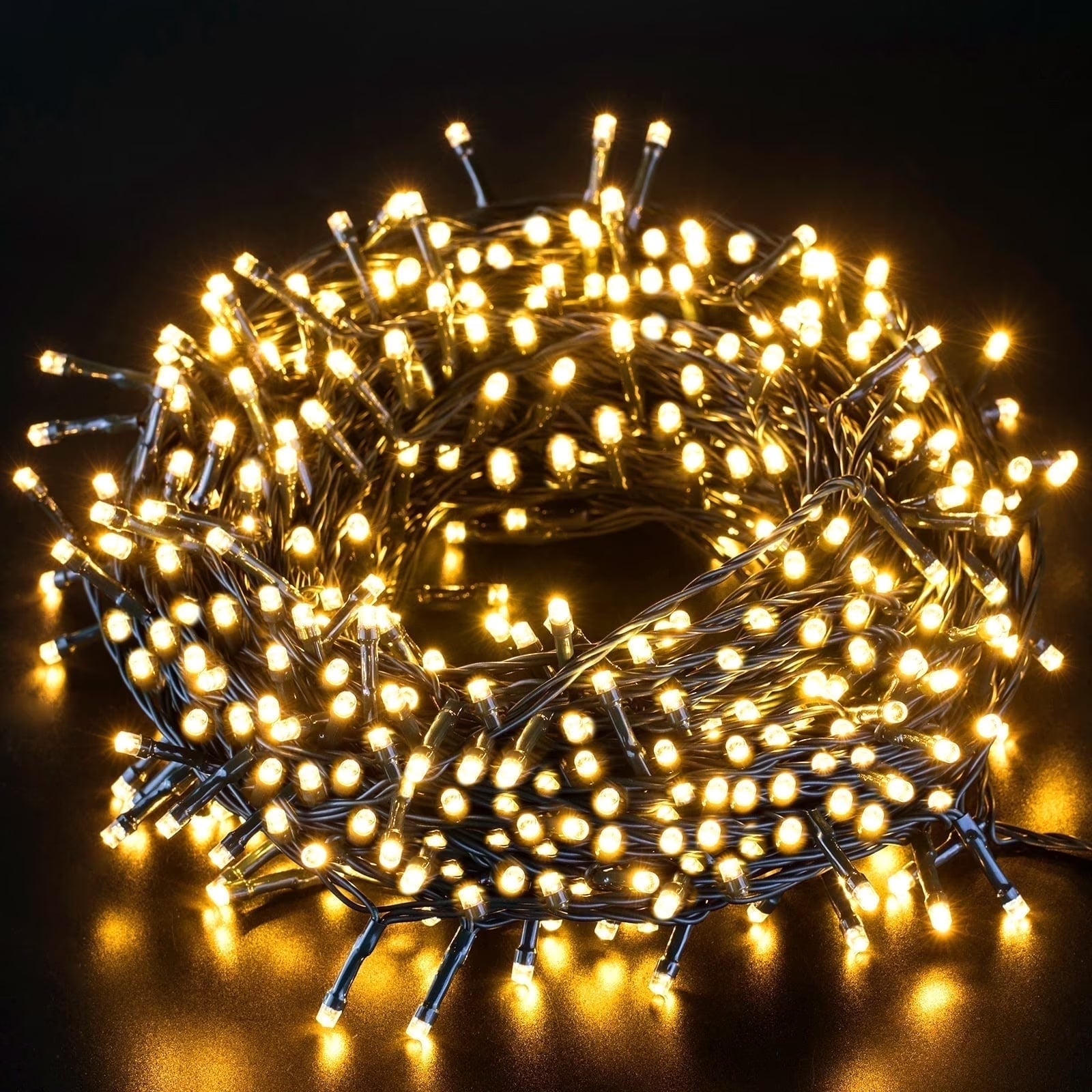 Battery Operated Christmas Lights, Quntis 132ft 300 LED Battery Powered Decoration Tree Lights, 8 Modes Timer Waterproof Christmas String Lights for Valentine Party Home Courtyard Warm White