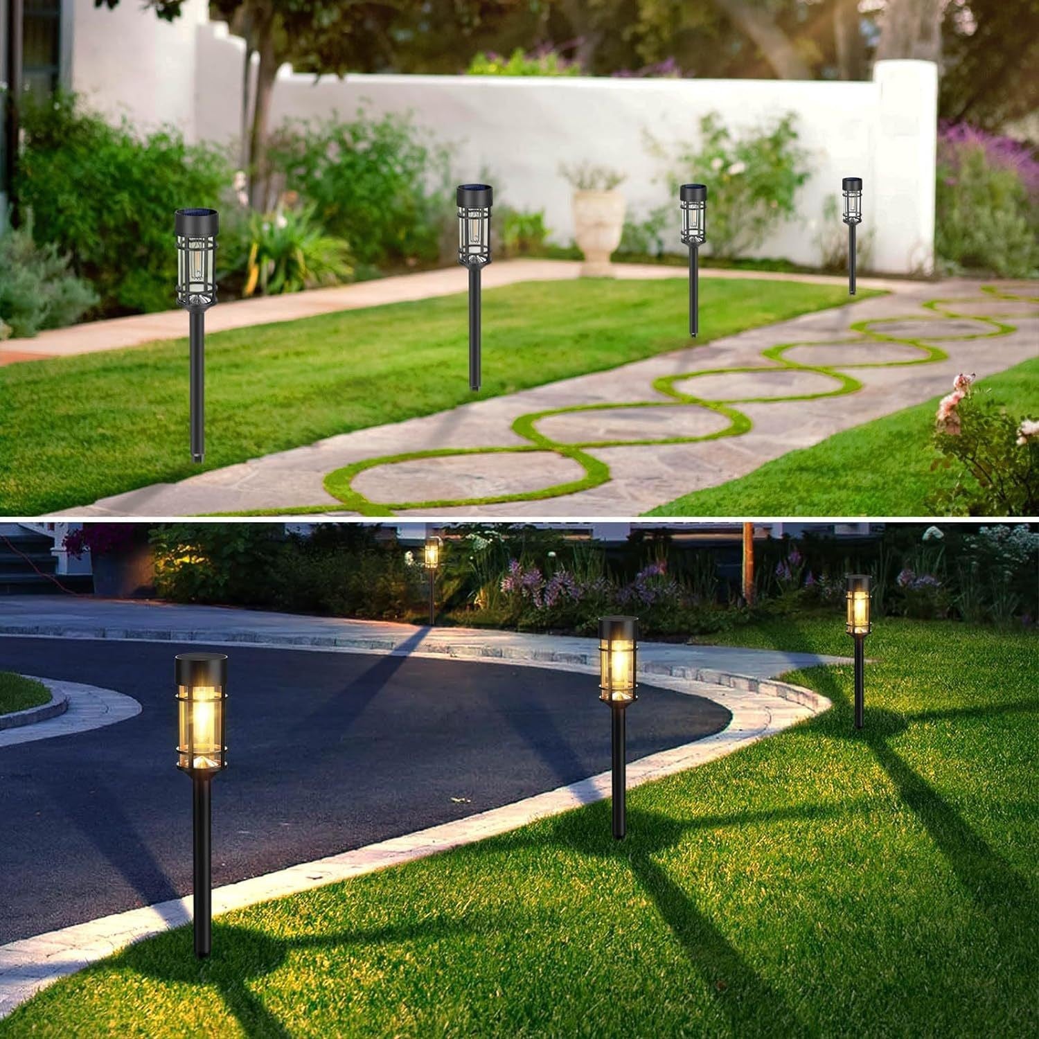 Solar Filament Outdoor Pathway Lights, Waterproof Lawn & Garden Landscape Lighting