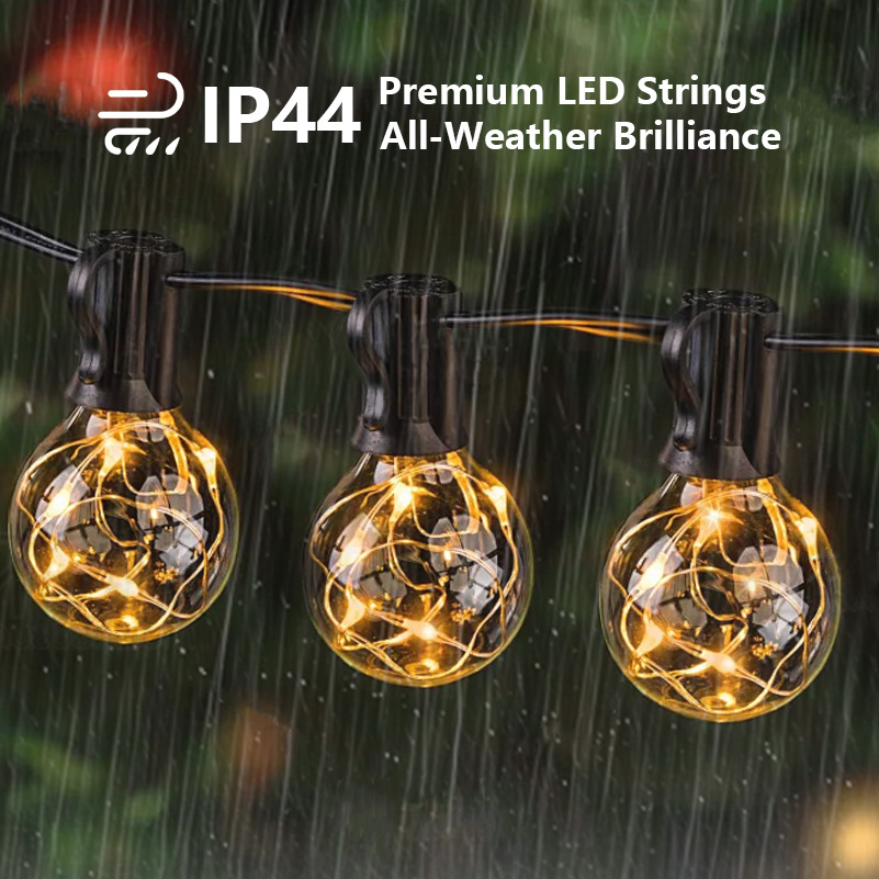 35FT LED G40 आउटडोर स्ट्रिंग लाइट्स – वाटरप्रूफ, लिंक करने योग्य, रिमोट के साथ डिमेबल, बाग, शादी और पार्टी सजावट के लिए