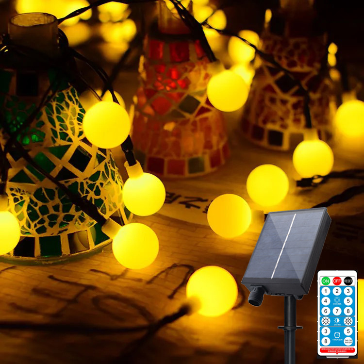 Quntis Guirlande lumineuse LED solaire, lumières féeriques globes étanches IP54 - Parfaites pour le jardin extérieur, la terrasse et les décorations de Noël