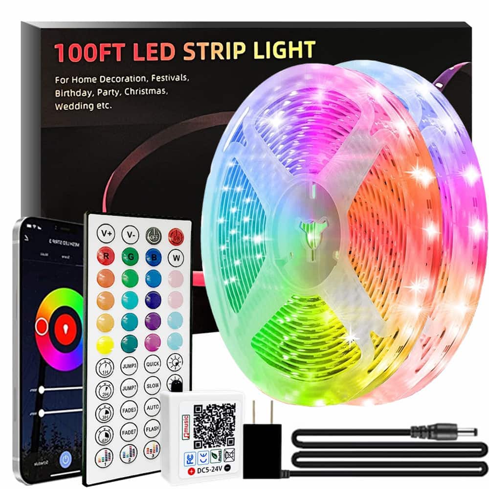Control remoto de tira de luz RGB, tira de luz montada en la pared en la habitación para la sala de estar, cocina y fiesta.