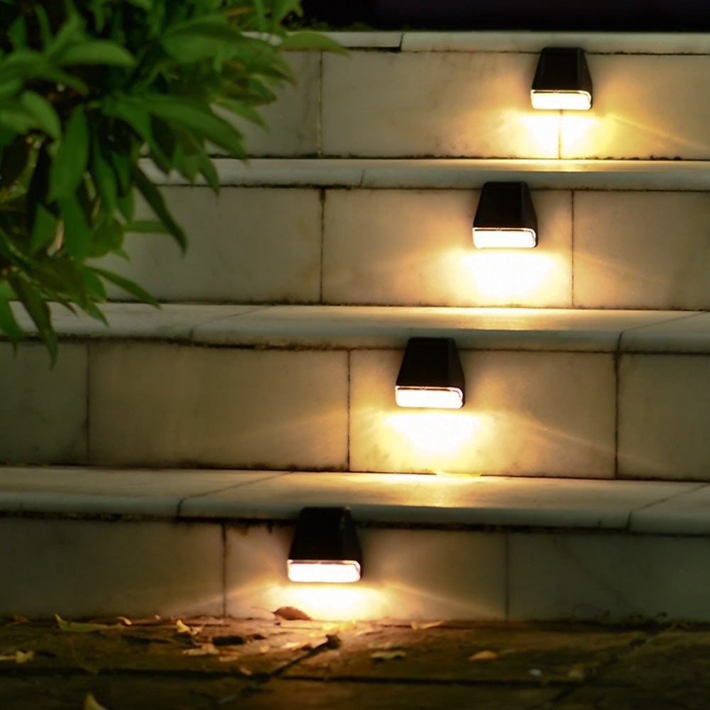 Warm White Waterproof Solar Step Lights for Outdoor Stairs
