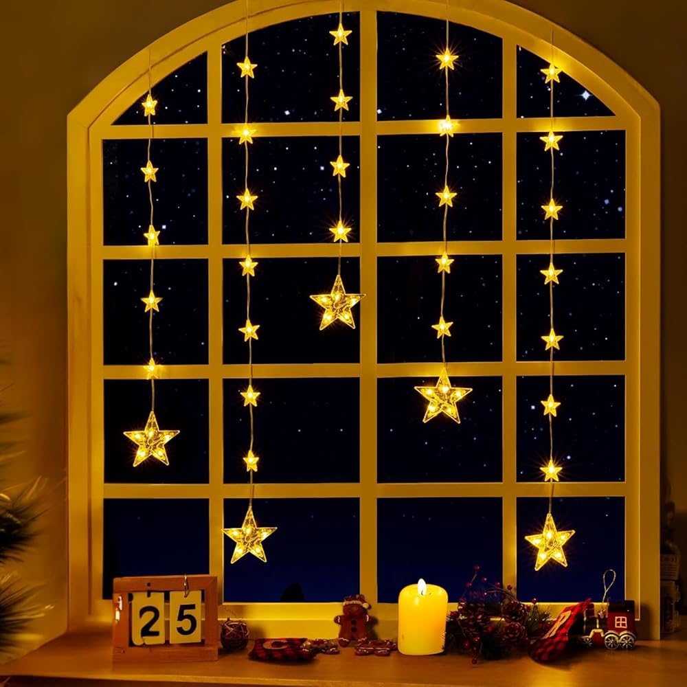 32個の星 8モード カラー変更クリスマス屋外ストリングライト