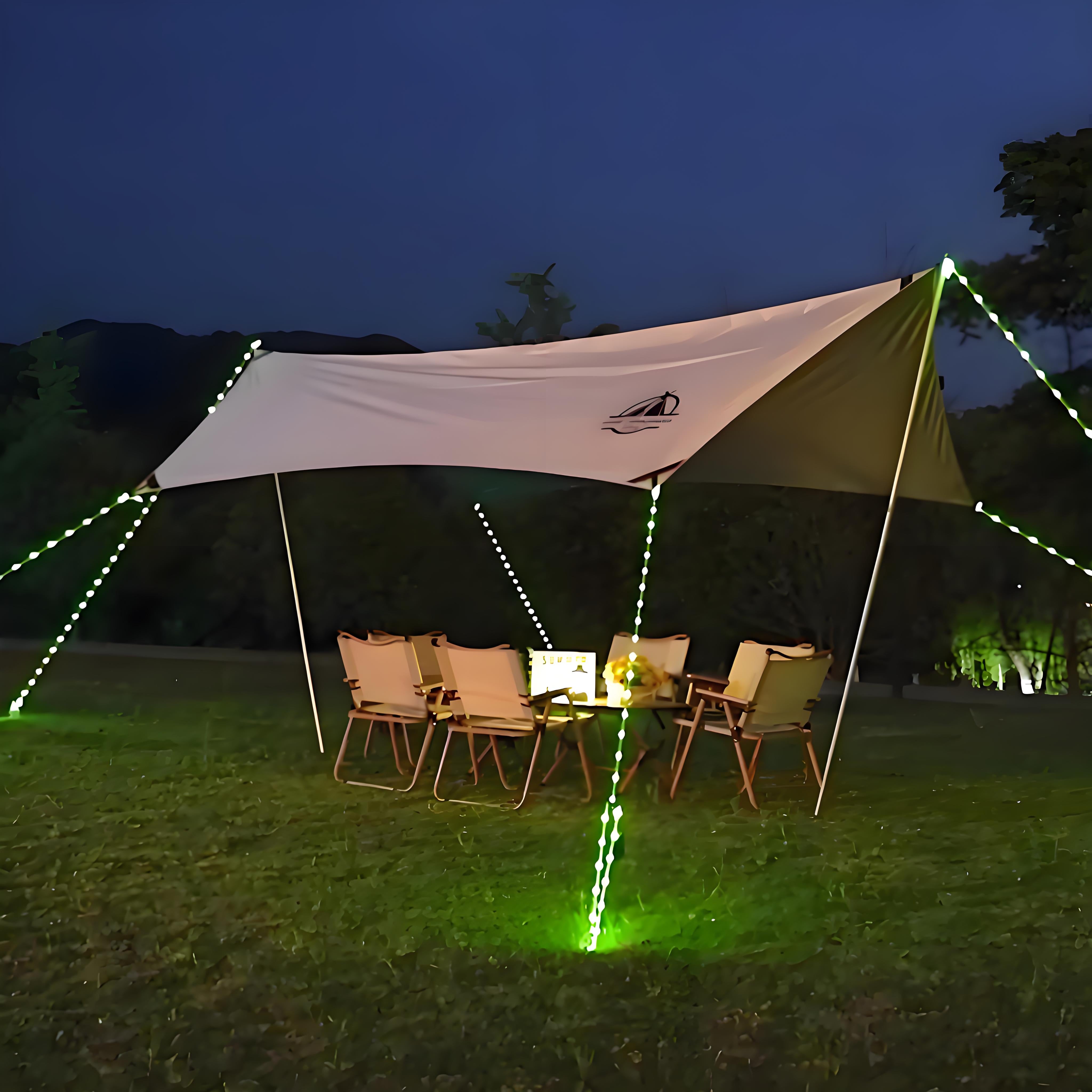 8Models New Canopy Tent Camping Decorative Lights, Waterproof Luminous Guy Rope Lights, Tent Anti-trip Lights, Camping Light Strings.
