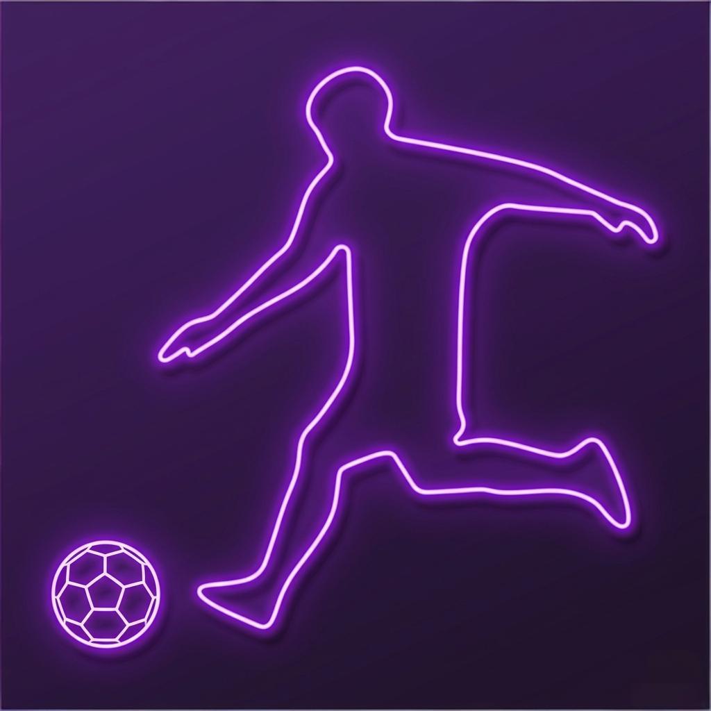 LED Soccer Neon Sign Light – Football Player Wall Decor for Bedroom, Gaming Room, Bar & Man Cave, USB Neon Lamp, Sports Room Decor Gift for Boys, Teens & Soccer Fans