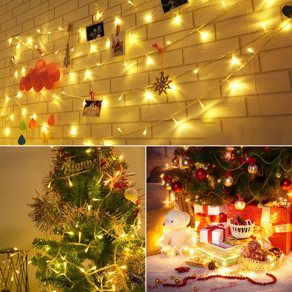 Quntis 32 फीट 100 LED स्ट्रिंग लाइट्स – 8 मोड्स ट्विंकल लाइट्स, वॉटरप्रूफ मेमोरी के साथ शादी और क्रिसमस सजावट के लिए