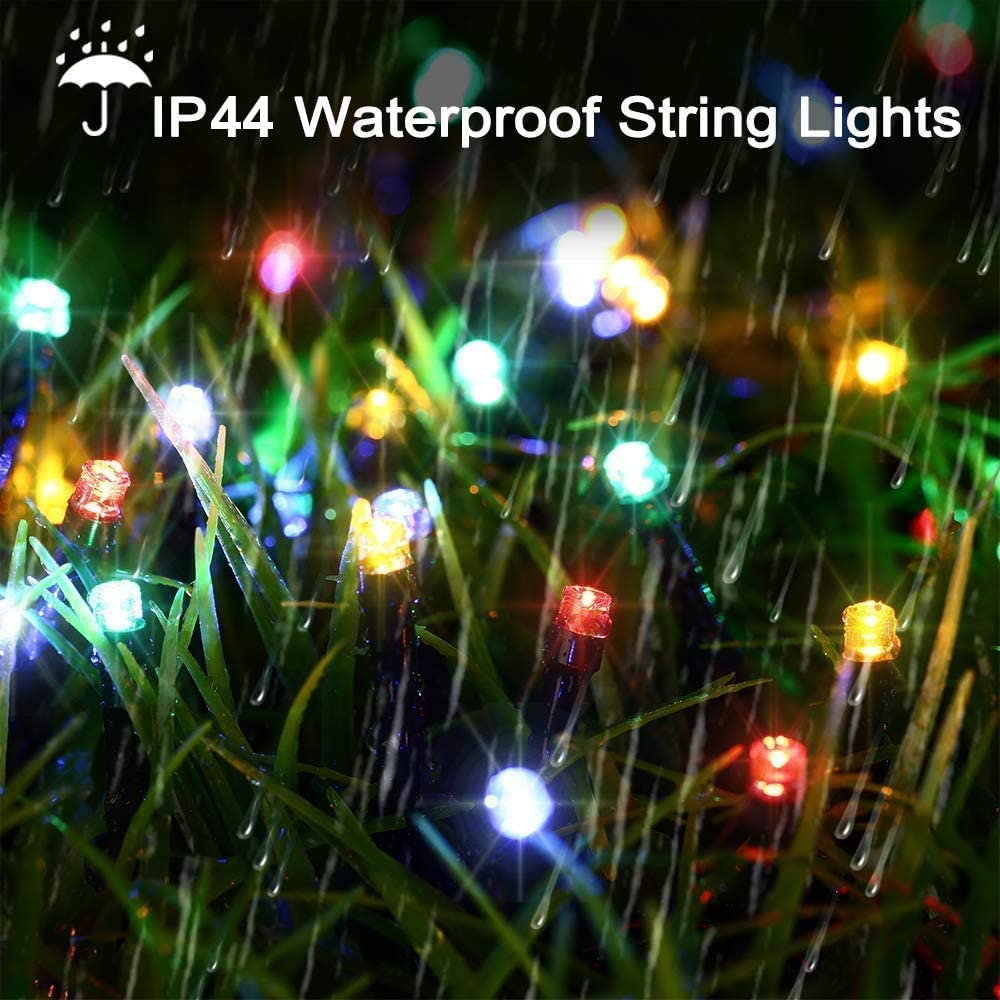Quntis Luces de Hada Impermeables 132FT, 300 LEDs – 8 Modos, 4 Opciones de Color para Decoración de Vacaciones y Navidad