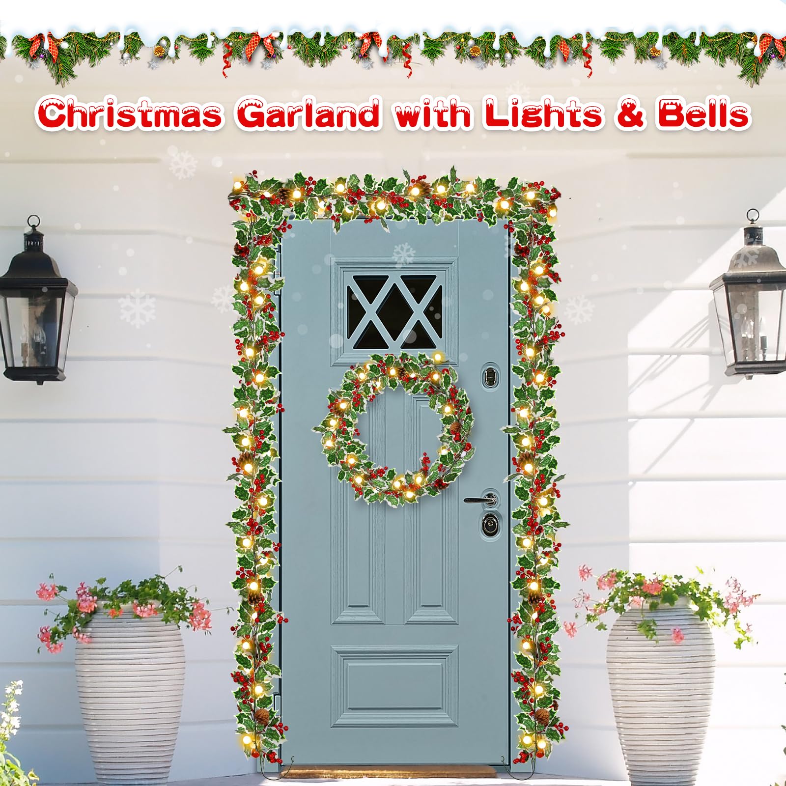 Ghirlanda Di Natale MCEAST Con 40 Luci LED A Bacca Rossa – 4 Metri – 2 Modalità – A Batteria