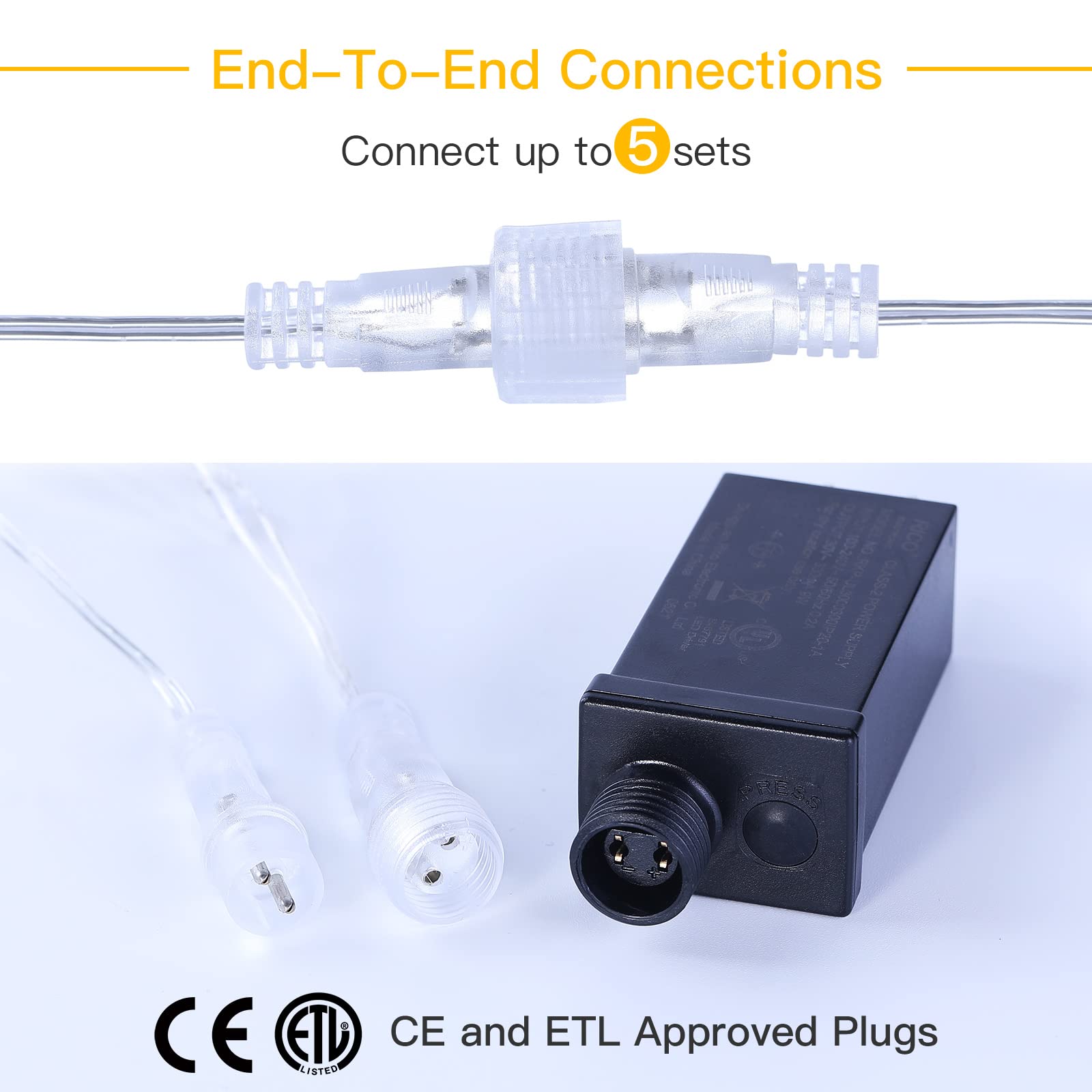 Quntis 400 LED 32FT Vorhanglichter – 80 Tropfen Eiszapfen & Kristallkugel, 2 Modi für Feiertags- & Weihnachtsdekoration