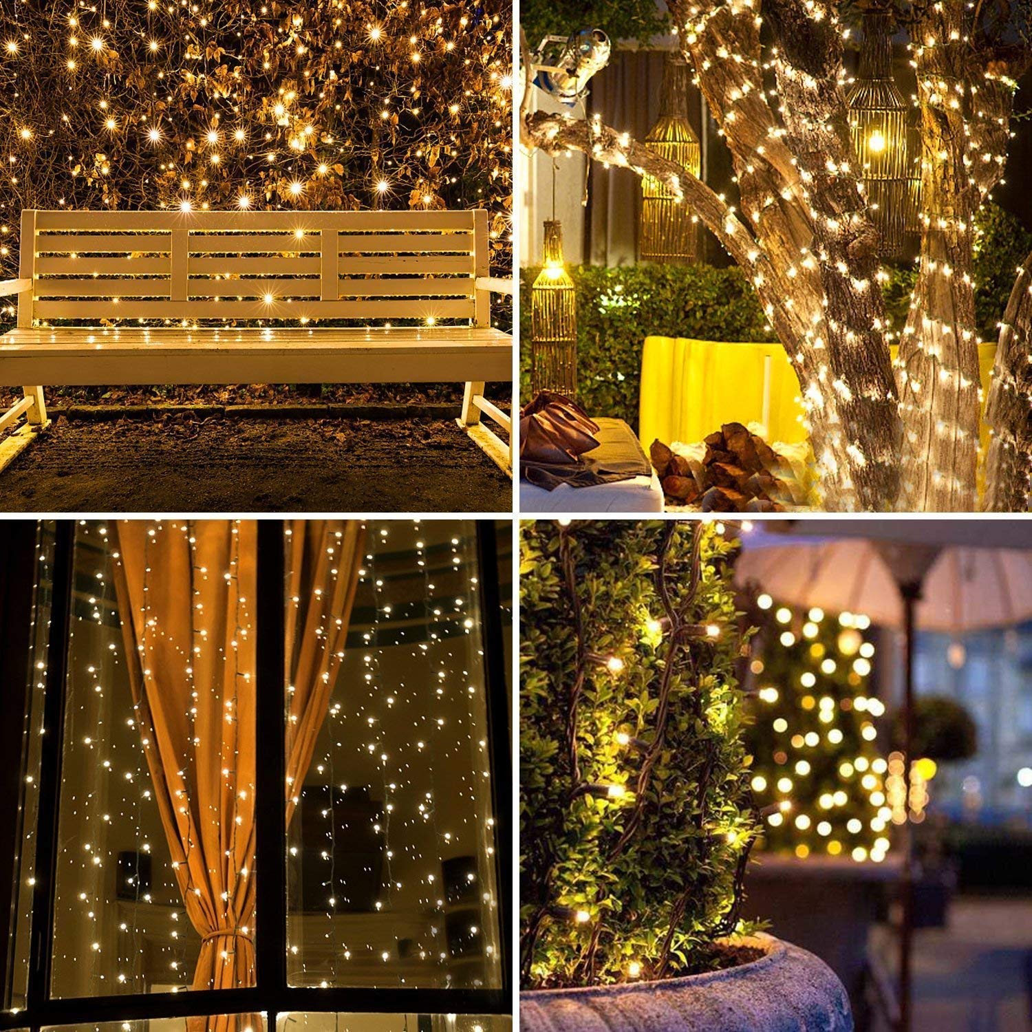 Quntis Guirlandes lumineuses de Noël étanches, 8 modes – Disponibles en 2 tailles pour la décoration des fêtes et de Noël