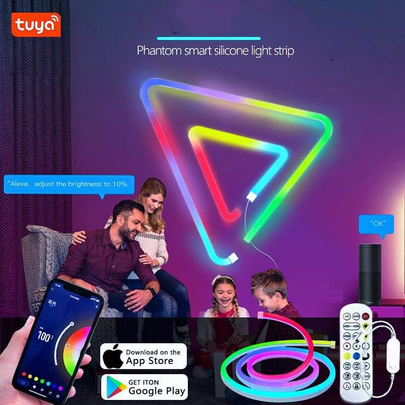 RGB+IC Neon LED Rope Lights with Remote, App & Voice Control – Flexible, IP65 Waterproof for Indoor & Outdoor Decor