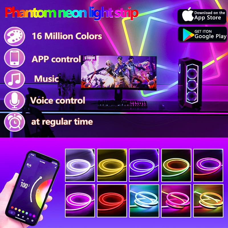 RGB+IC Neon LED Rope Lights with Remote, App & Voice Control – Flexible, IP65 Waterproof for Indoor & Outdoor Decor