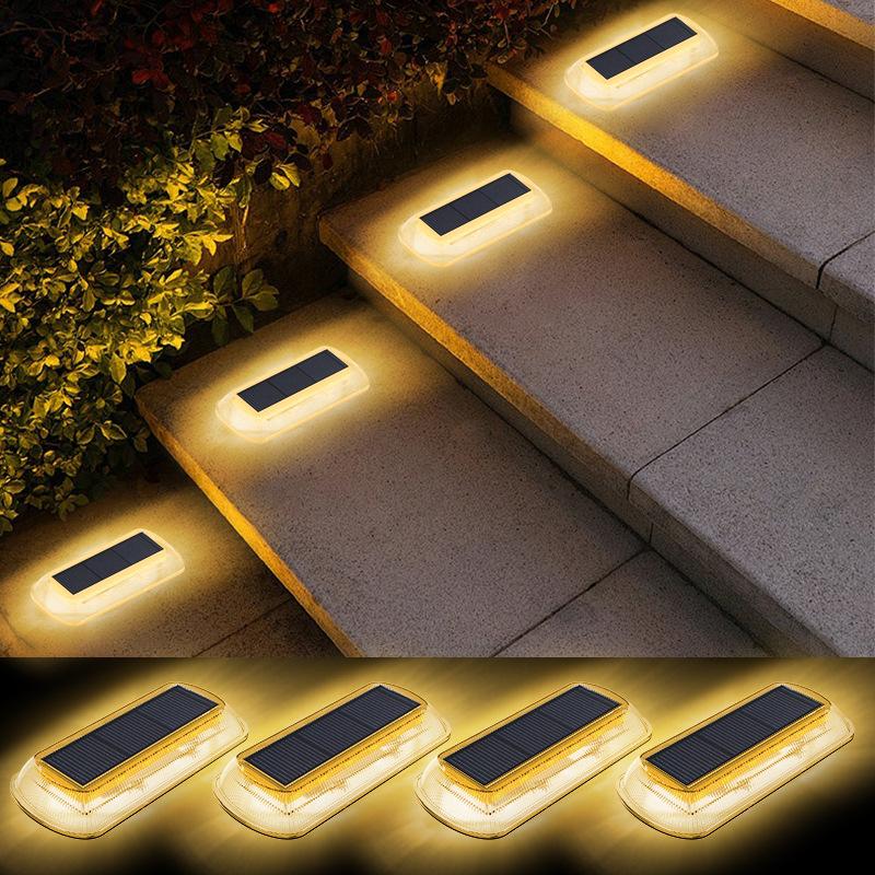 Step Light Bar Outdoor Solar Step Lights Waterproof LED - Warm White Solar Powered ...