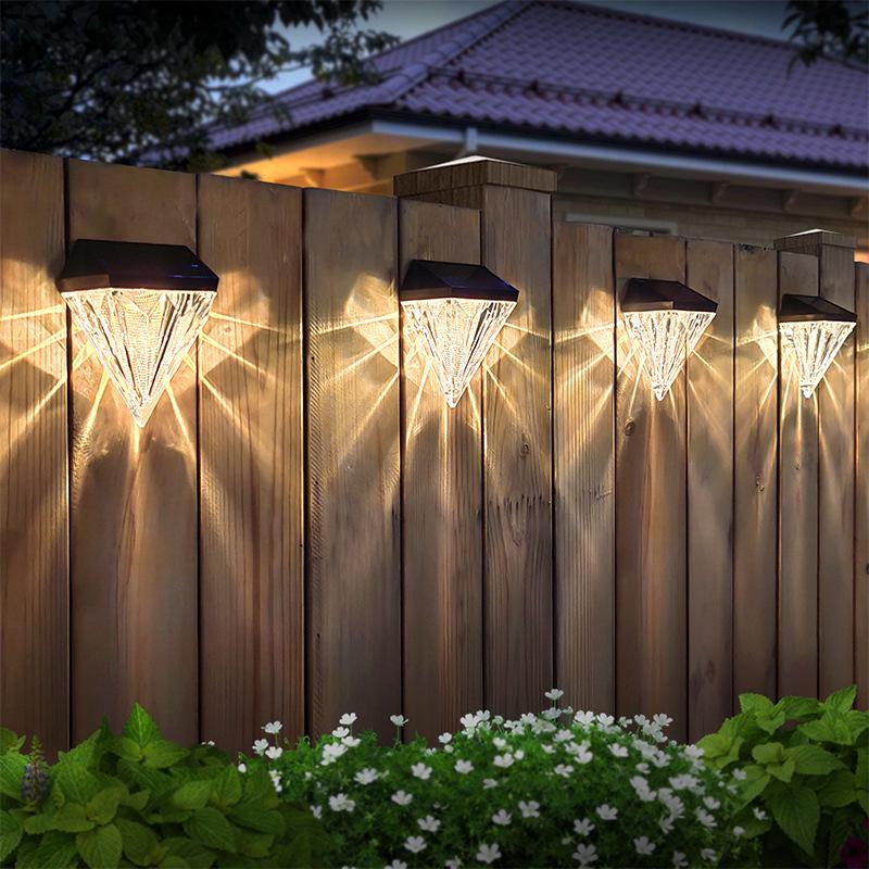 Luci Solari per Recinzione a Diamante, Luci da Deck Esterno Impermeabili per Scale, Luci Solari per Giardino, Cortile, Patio, Scale, Montaggio a Muro