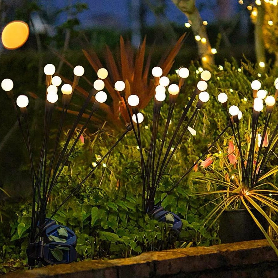 Luces de Jardín Solares - Nueva Luz Solar Mejorada que Se Balancea, Se Balancea con el Viento, Luces Solares para Exteriores, Decoración para Patio y Sendero, Alambre de Hierro de Alta Flexibilidad y Base de Bombilla Pesada, Blanco Cálido