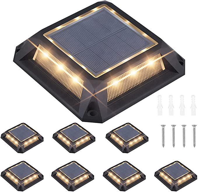 Luci da Deck Solari, Luci Alimentate a Energia Solare per Vialetto, Marciapiede, Patio, Giardino, Cortile, Illuminazione Esterna
