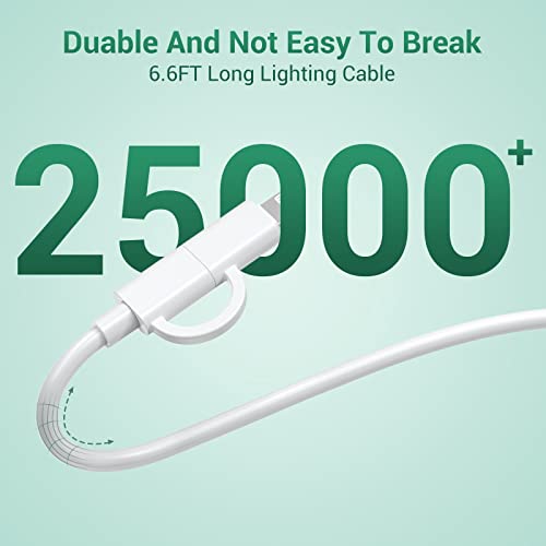 30W 2 in 1 USB C Lightning Cable with Wall Charger