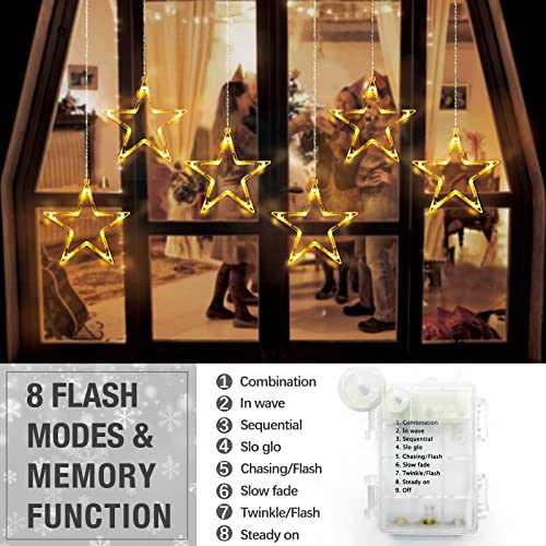 Christmas Window Lights, Plug in String Lights with 8 Flashing Mode (2 SIZE)