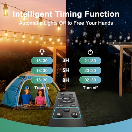 52FT Solar String Lights Outdoor with Remote, Warm White - quntis-service