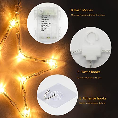 Christmas Window Lights, Plug in String Lights with 8 Flashing Mode (2 SIZE) - quntis-service