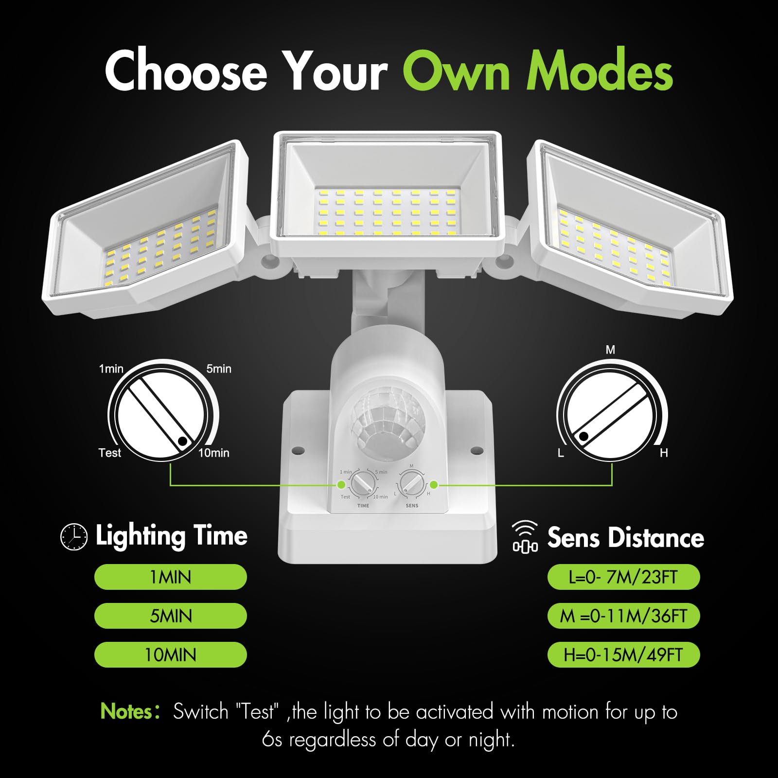 Motion Sensor Outdoor Lights with Remote Control, 6500K, IP65 Waterproof ,White - quntis-service